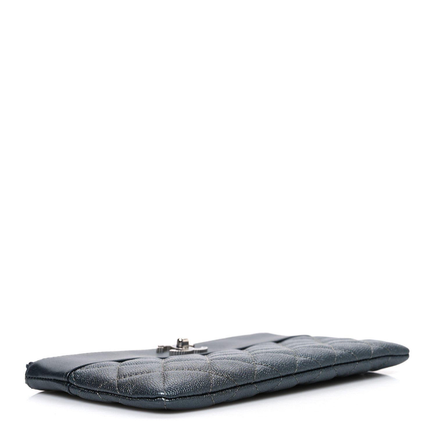 Chanel Caviar Quilted Mademoiselle Vintage Zip Pouch Grey 4 of 7