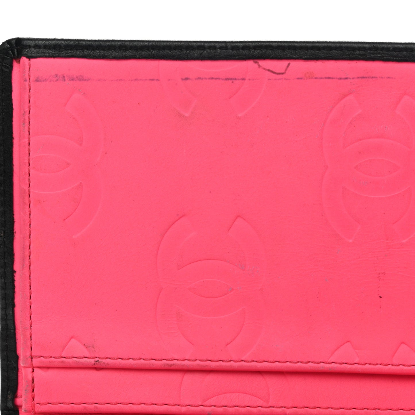 Calfskin Quilted Cambon Yen Wallet Black