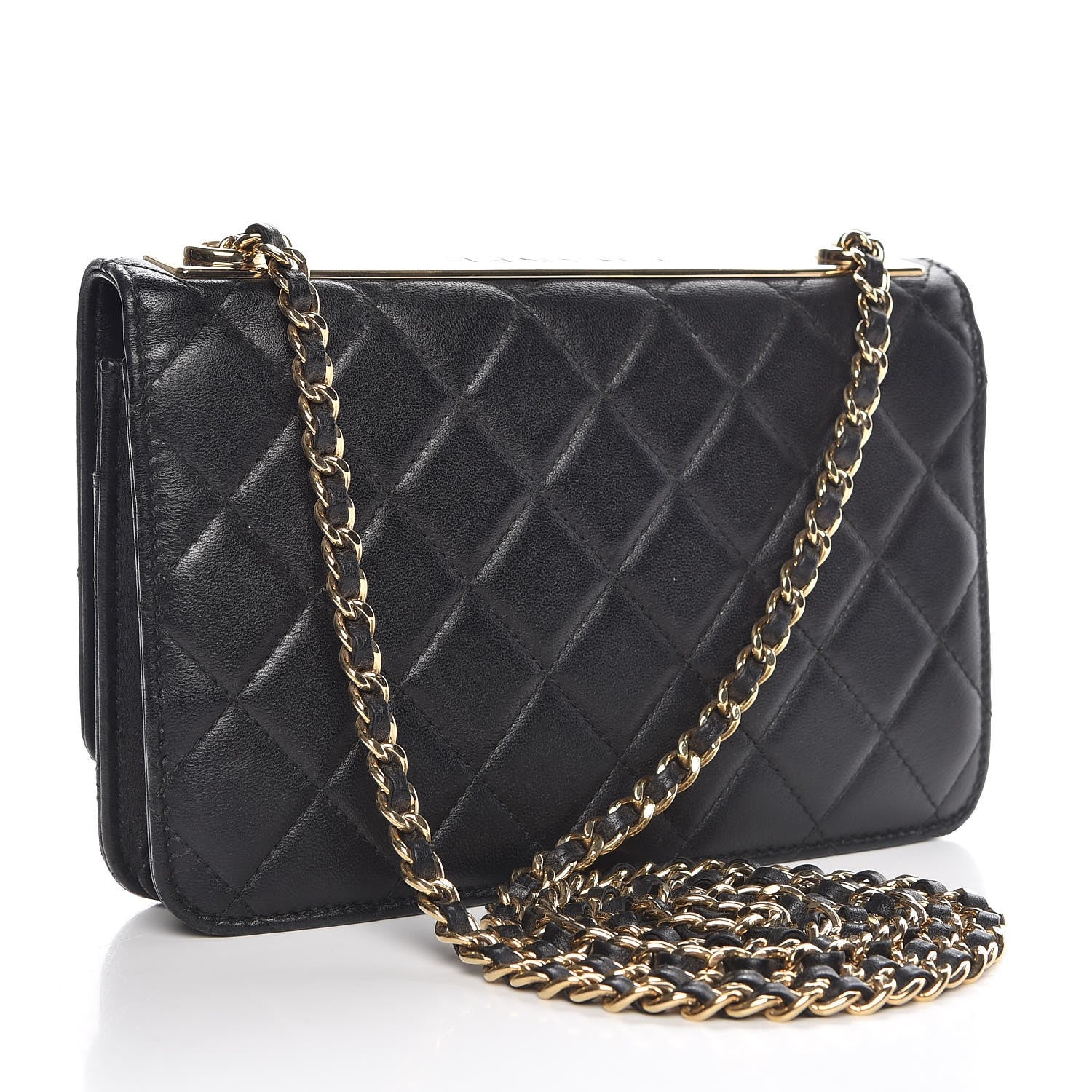 Chanel Lambskin Quilted Trendy CC Wallet On Chain WOC Black 3 of 10