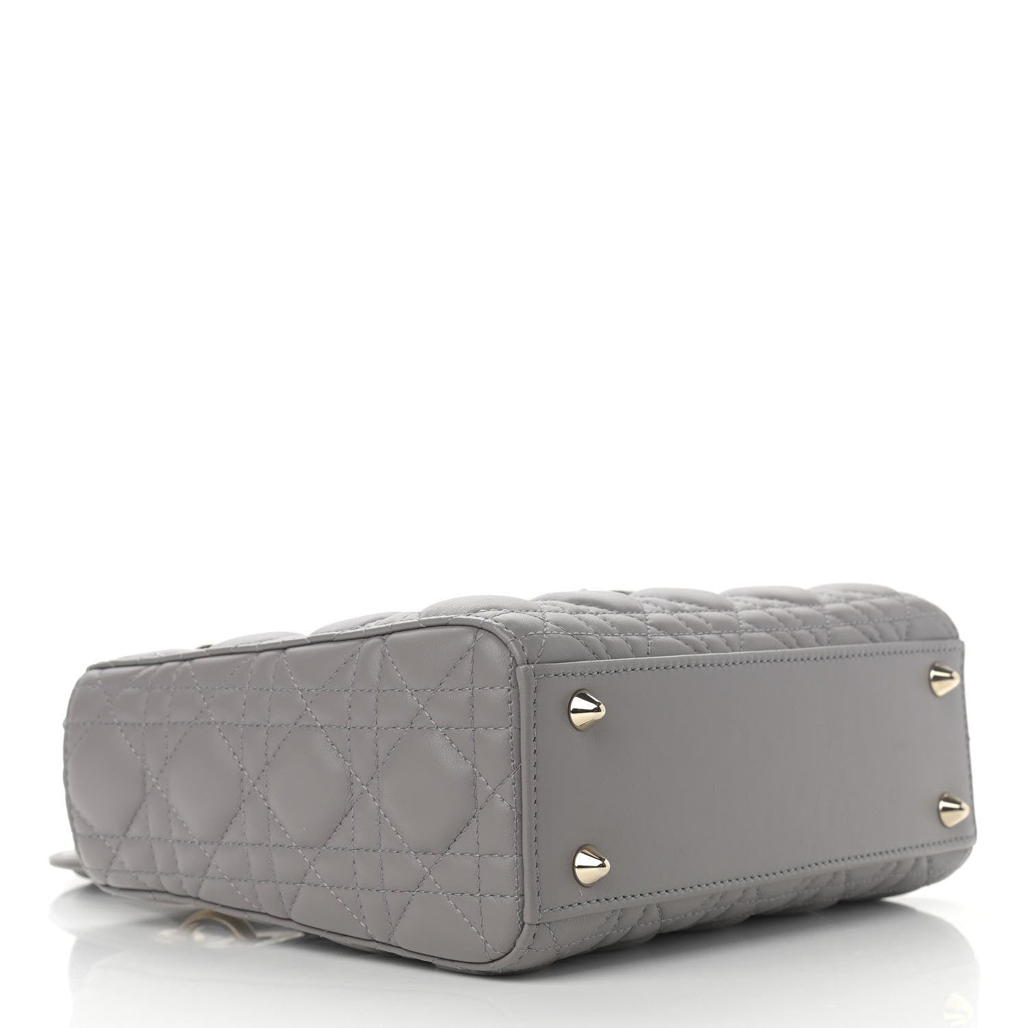 Christian Dior Lambskin Cannage Small My ABCDior Lady Dior Grey 4 of 12