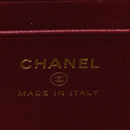 Chanel Calfskin Crocodile Embossed Crococo Top Handle Slim Vanity Case With Chain Dark Burgundy 7 of 11