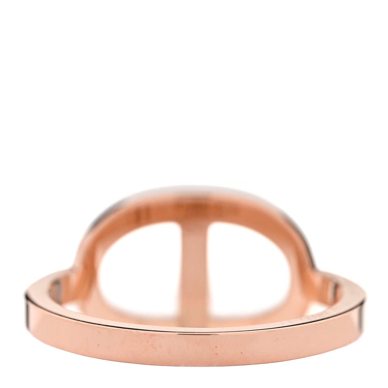 Hermes 18K Rose Gold Diamond MM Chaine d'Ancre Contour Ring 54 7 3 of 5