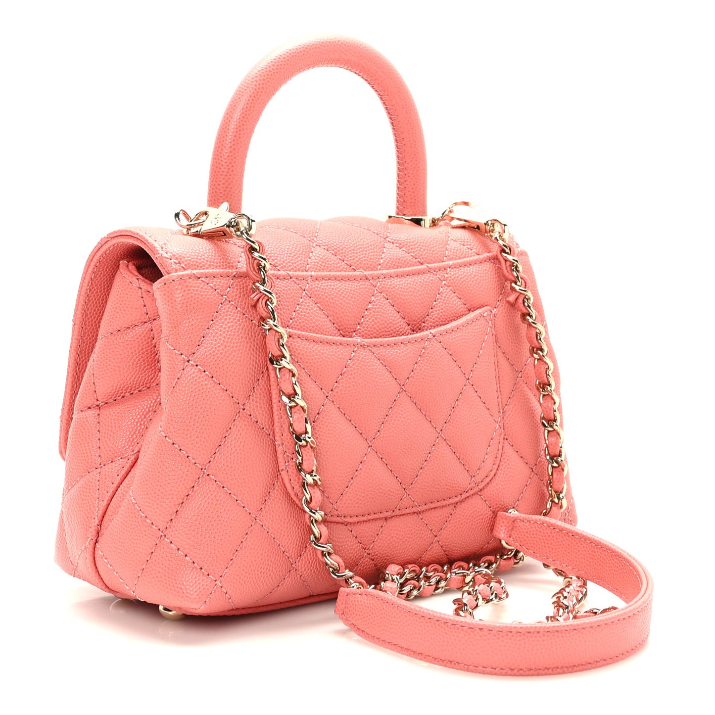 Caviar Quilted Extra Mini Coco Handle Flap Pink