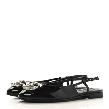 Gucci Vernice Crystal GG Harlow Ballet Flats 36 Black 4 of 10