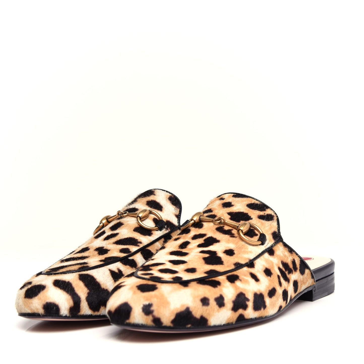Calf Hair Leopard Print Womens Princetown Slippers 35 Naturale Black