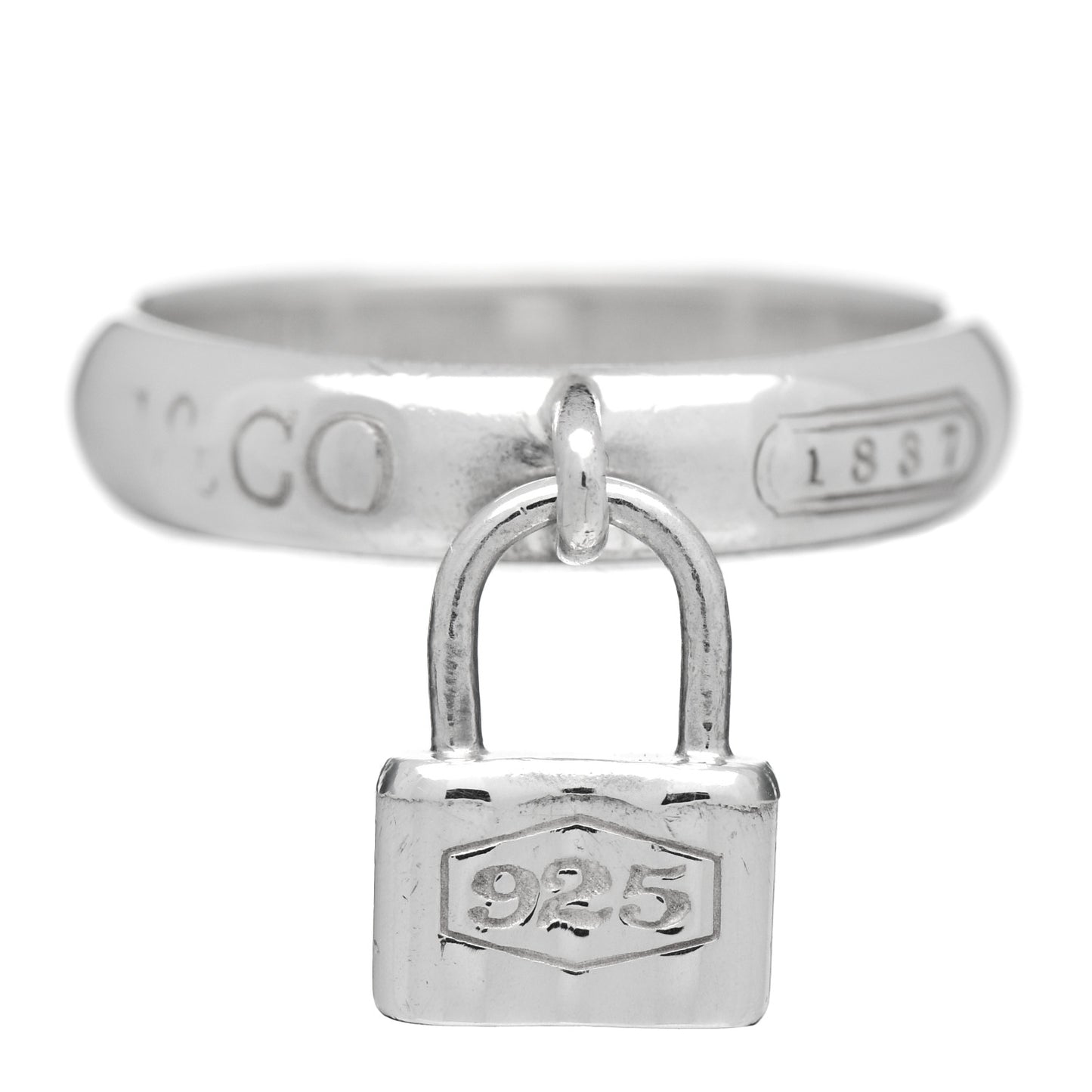 Sterling Silver 1837 Lock Charm Ring 49 5