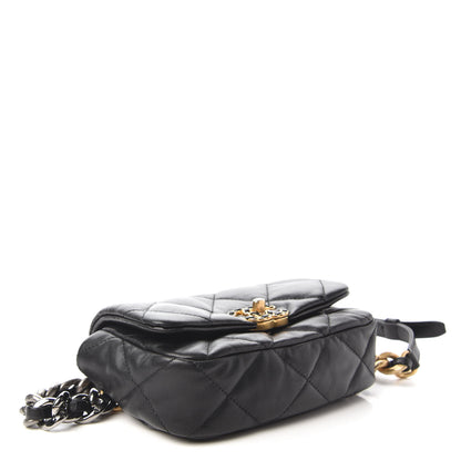 Chanel Goatskin Quilted Chanel 19 Waist Bag Black 4 of 11