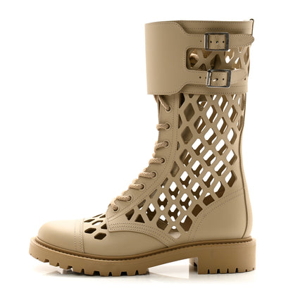 Christian Dior Matte Calfskin Womens D-Trap 30mm Tall Boots 37.5 Corde 1 of 10
