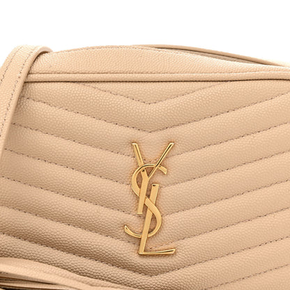 Saint Laurent Grain De Poudre Matelasse Monogram Mini Lou Camera Bag Dark Beige 8 of 11