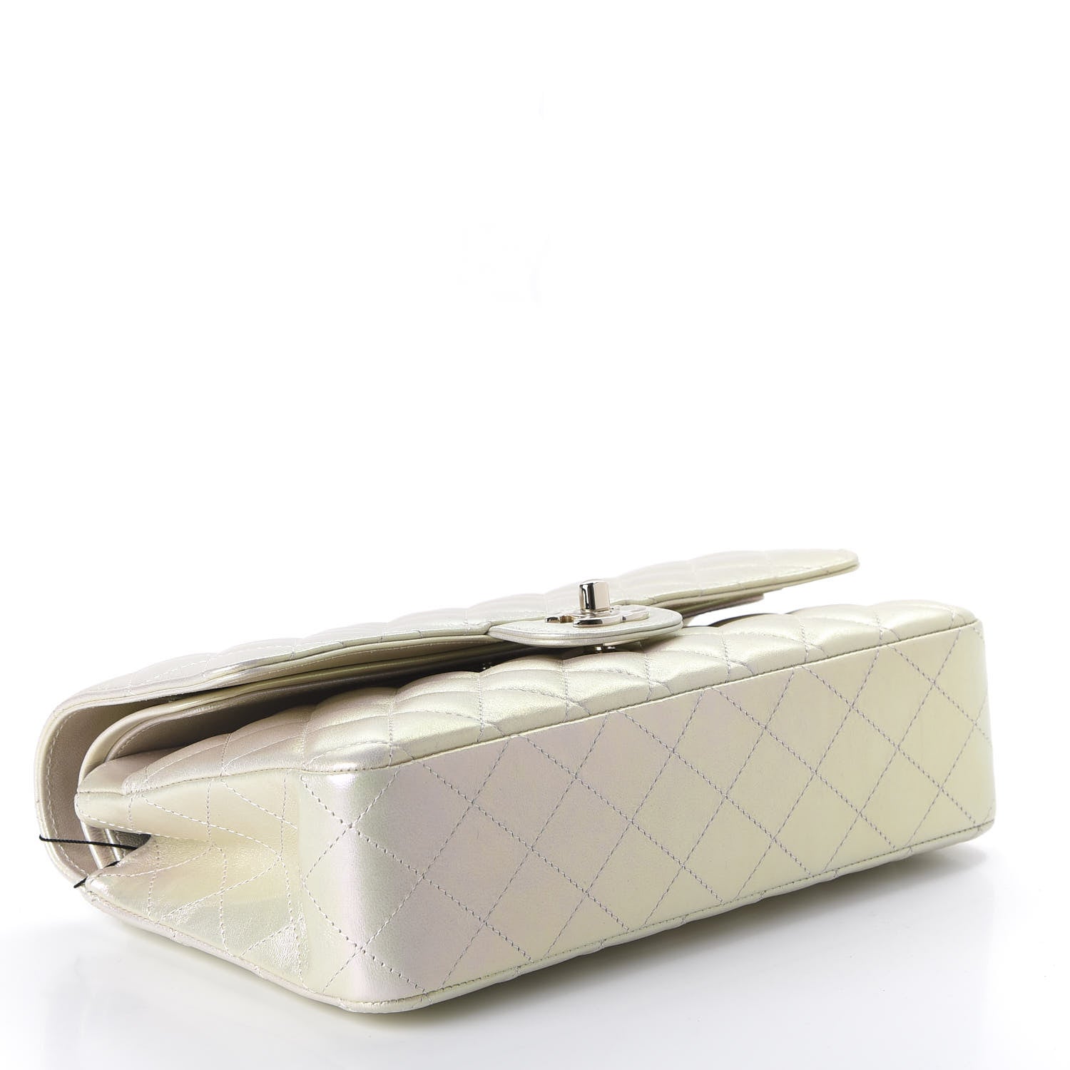 Chanel Iridescent Lambskin Quilted Medium Double Flap Ivory 4 of 11