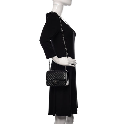 Chanel Caviar Chevron Quilted Mini Square Flap Black 2 of 11