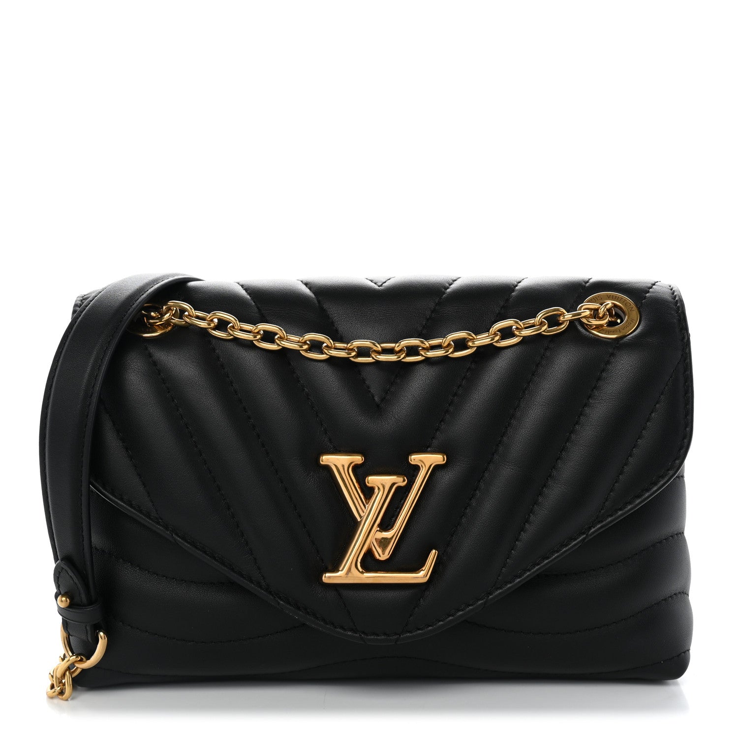 Louis Vuitton Calfskin LV New Wave Chain Bag Black 1 of 8