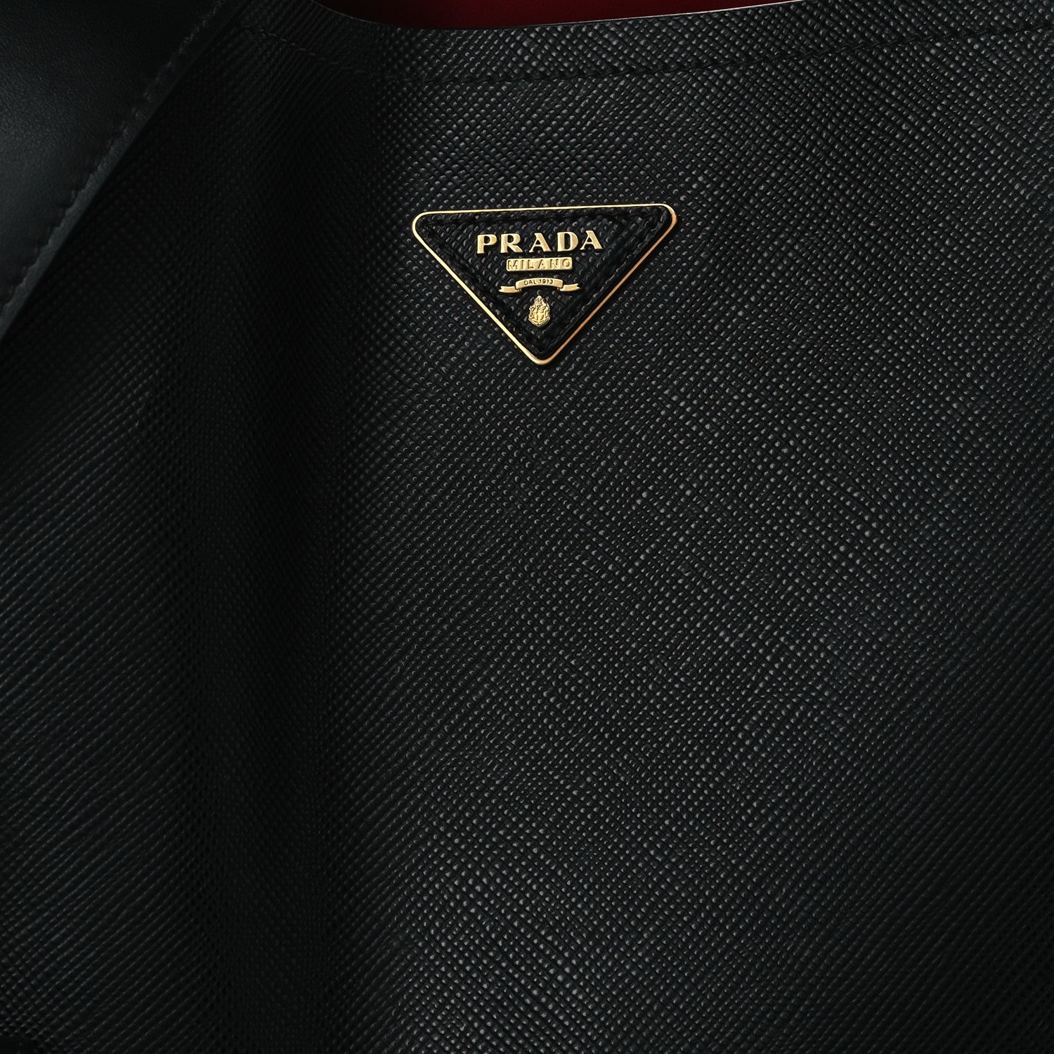 Prada Saffiano Cuir Matinee Tote Black Cherry 13 of 19