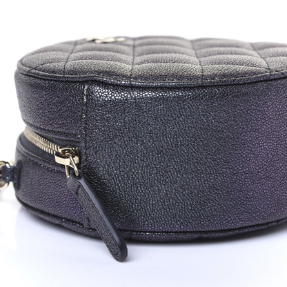 Chanel Iridescent Caviar Quilted Round Clutch With Chain Black 6 of 11