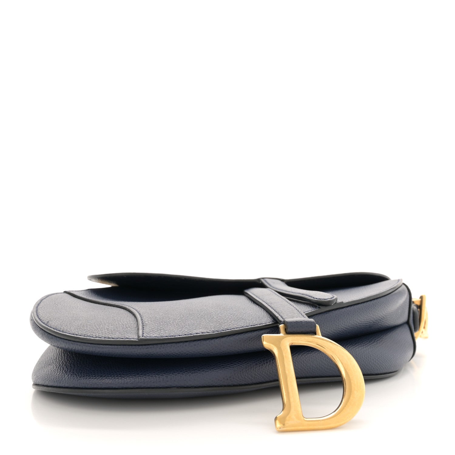 Christian Dior Grained Calfskin Saddle Bag Navy 4 of 13