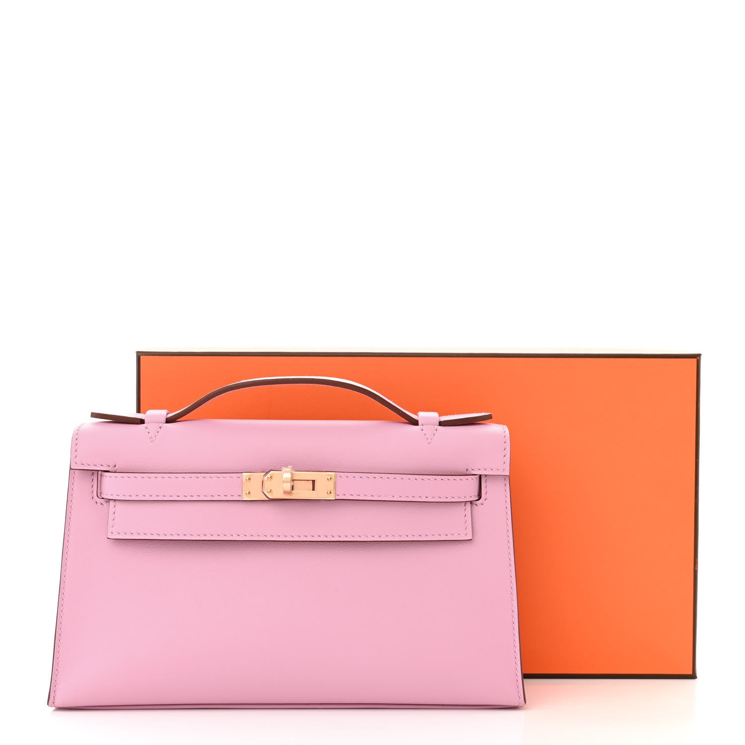 Hermes Swift Kelly Pochette Clutch Mauve Sylvestre 10 of 10