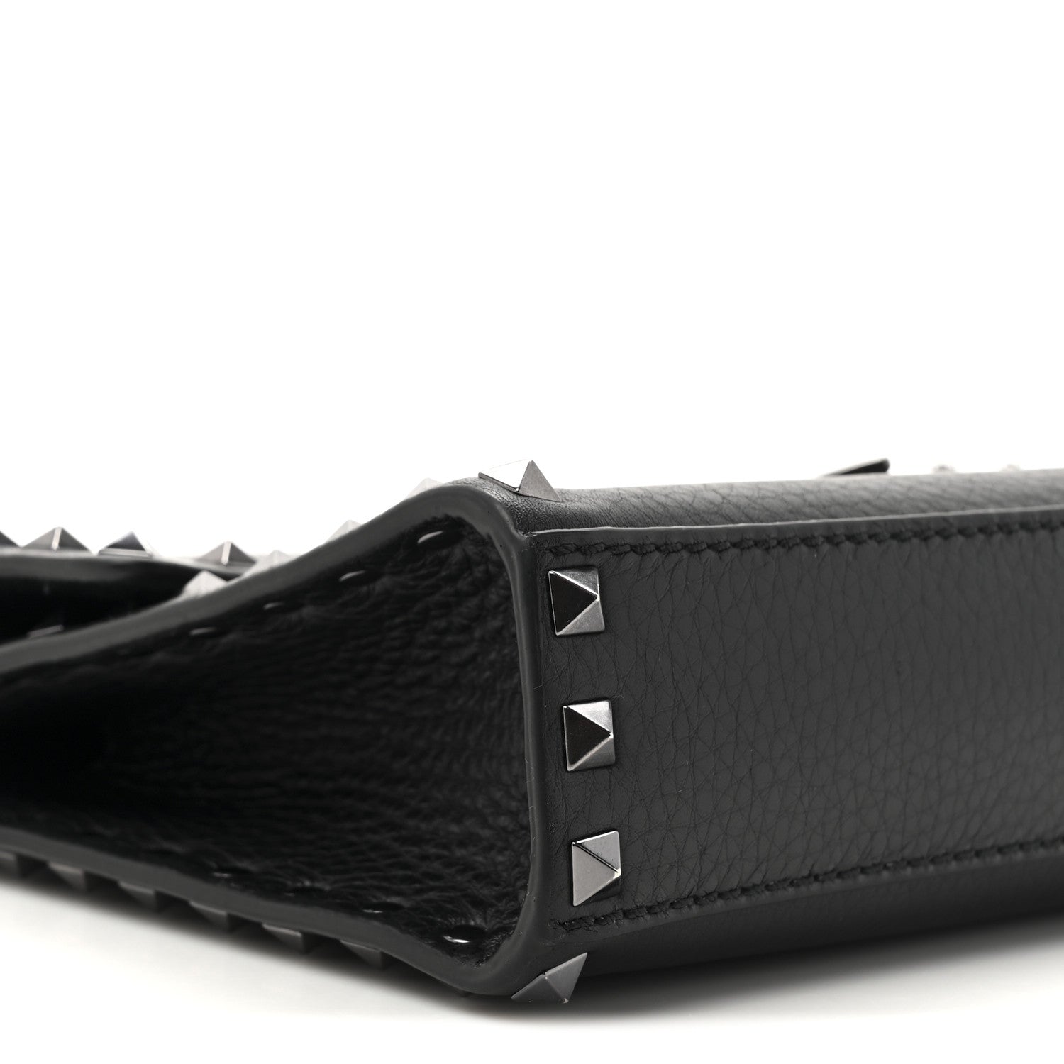 Valentino Garavani Pebbled Calfskin Monochrome Medium Rockstud Flip Lock Crossbody Bag Black 9 of 10