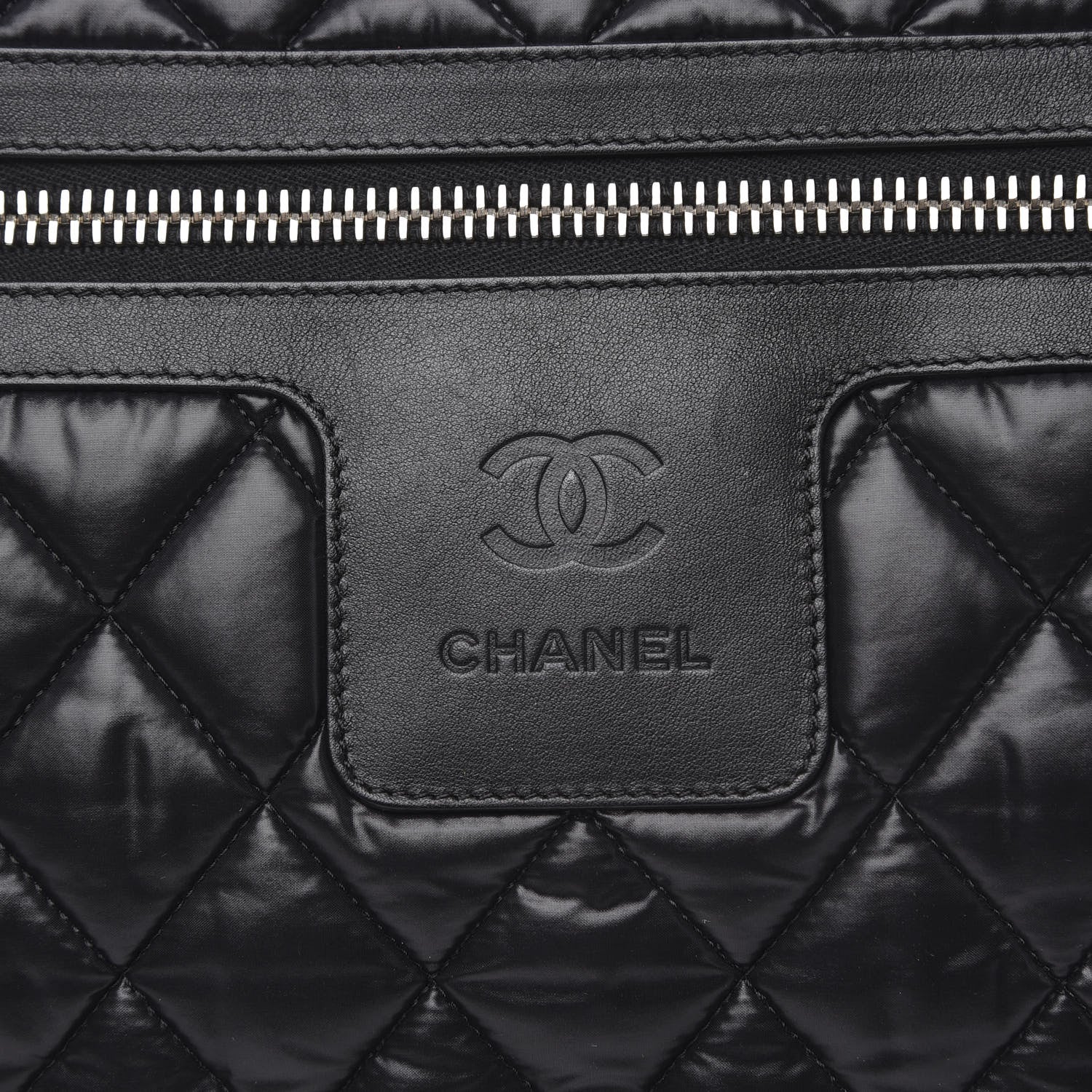 Chanel Nylon Quilted Large Coco Cocoon Tote Black 9 of 9
