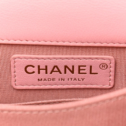 Chanel Calfskin Tweed Quilted North South Boy Flap Pink 6 of 10