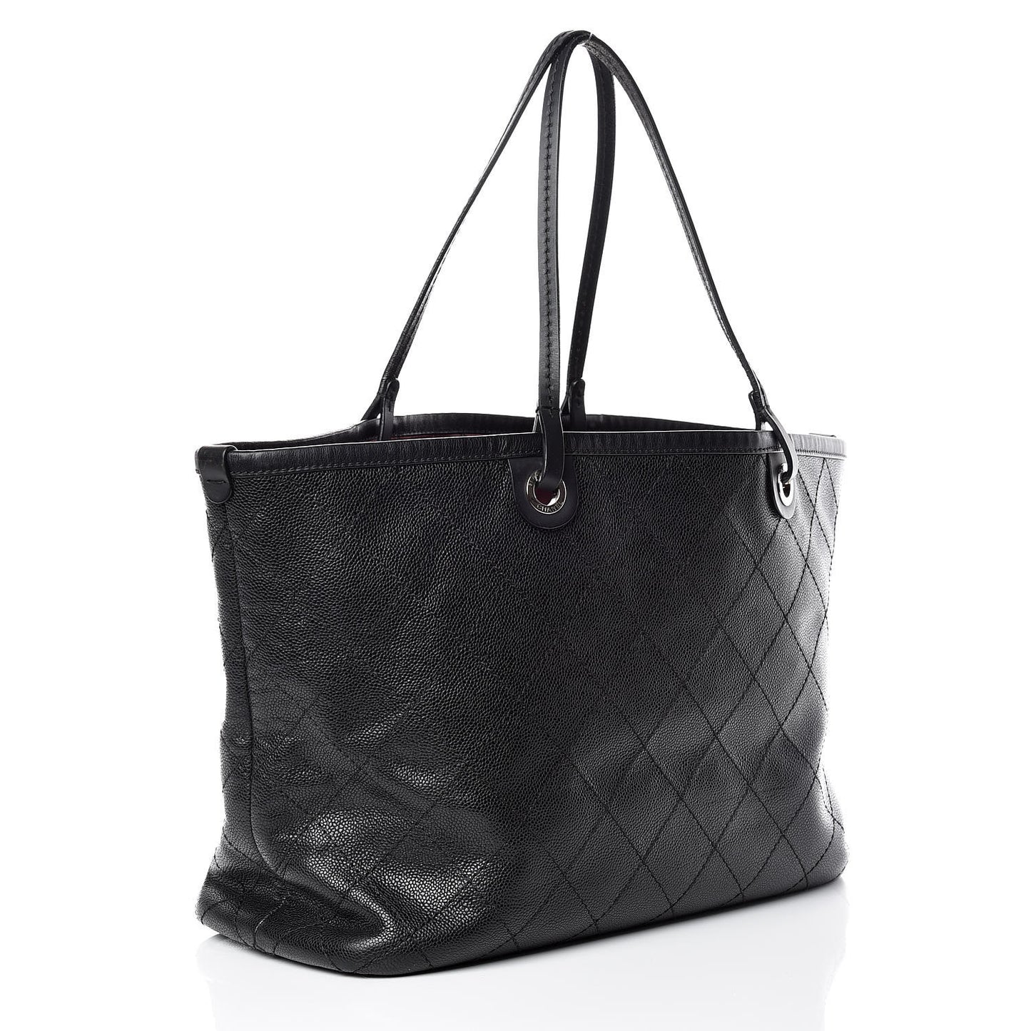 Grained Calfskin Shopping Fever Tote Black