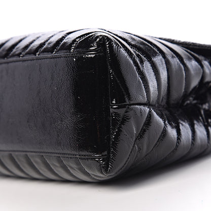 Saint Laurent Patent Y Quilted Monogram Medium Loulou Chain Satchel Black 8 of 9