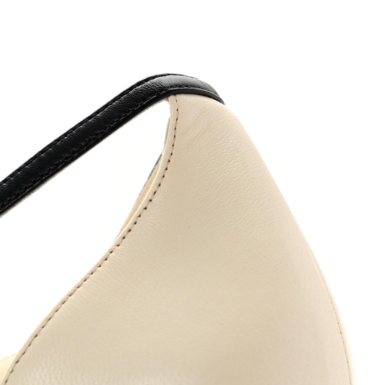 Chanel Lambskin Cap Toe CC Ankle Strap Flats 41 Ivory Black 11 of 12