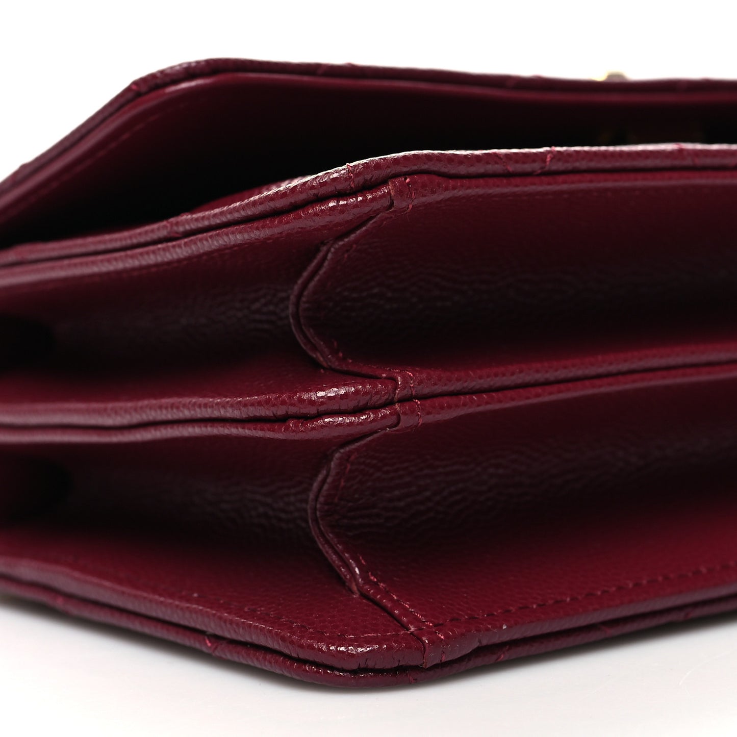 Caviar Quilted Timeless Charm Mini Flap Burgundy