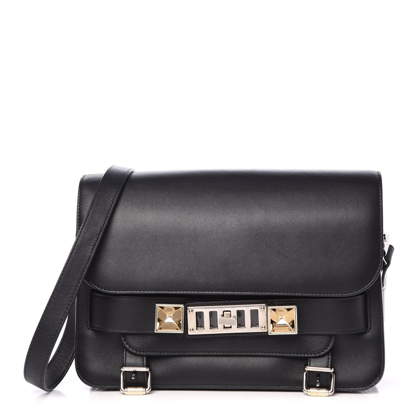 Smooth Calfskin PS11 Classic Shoulder Bag Black