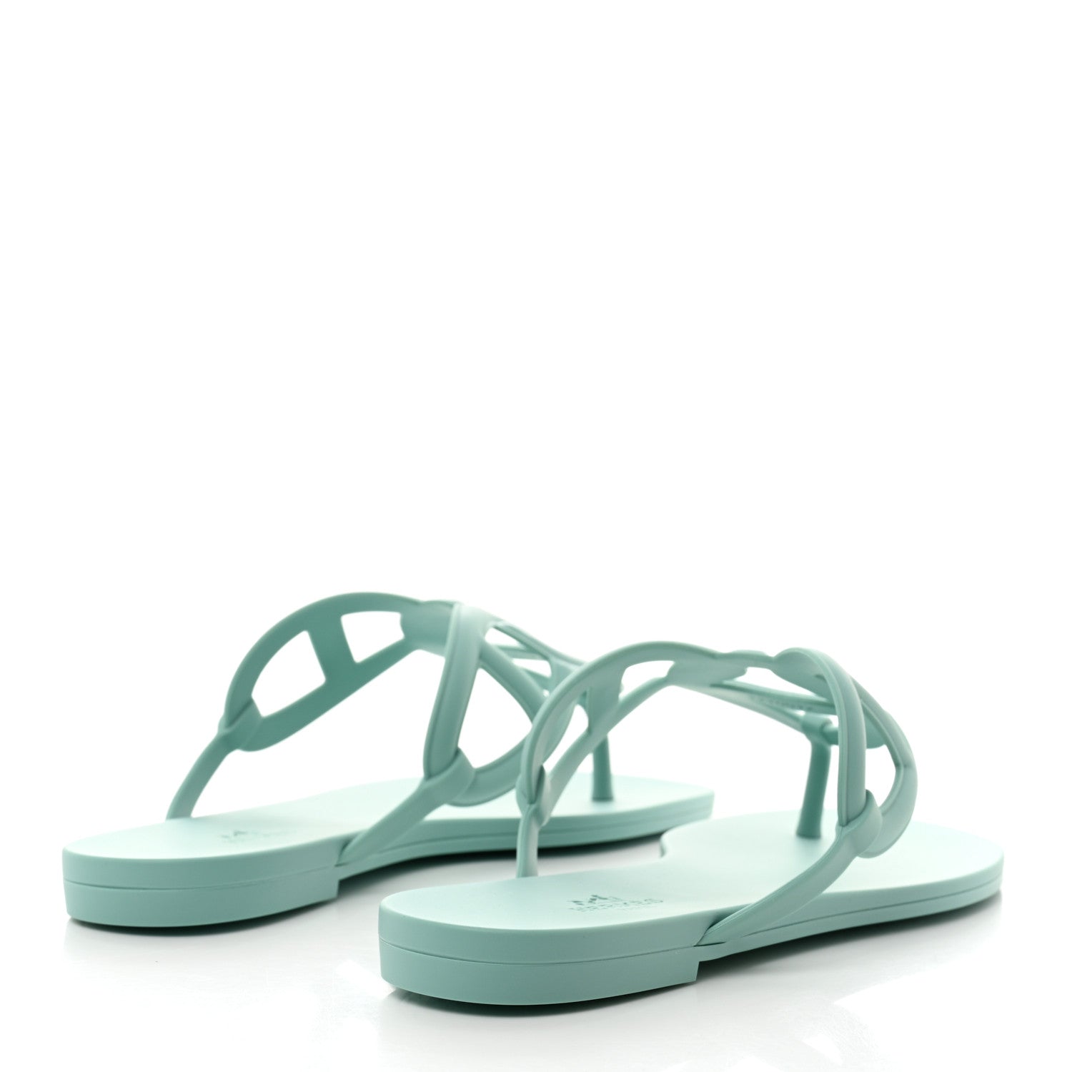 Hermes Rubber Womens Egerie Sandals 37 Vert Embrun 4 of 9