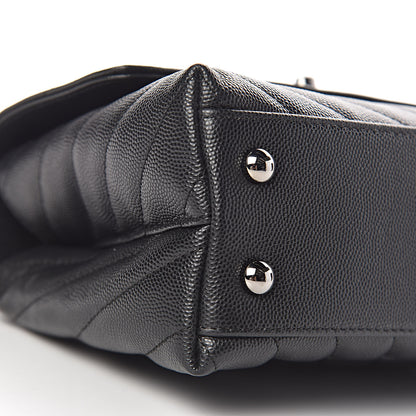 Chanel Caviar Chevron Quilted Mini Coco Handle Flap Black 8 of 10