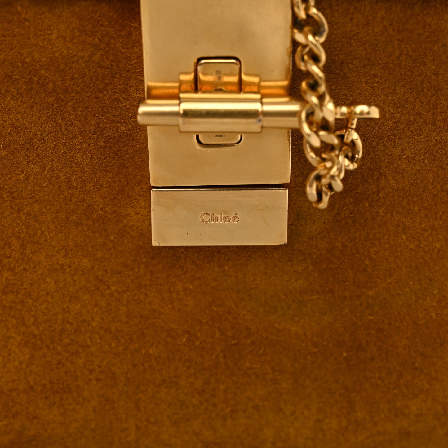 Suede Calfskin Patchwork Mini Drew Shoulder Bag Tobacco
