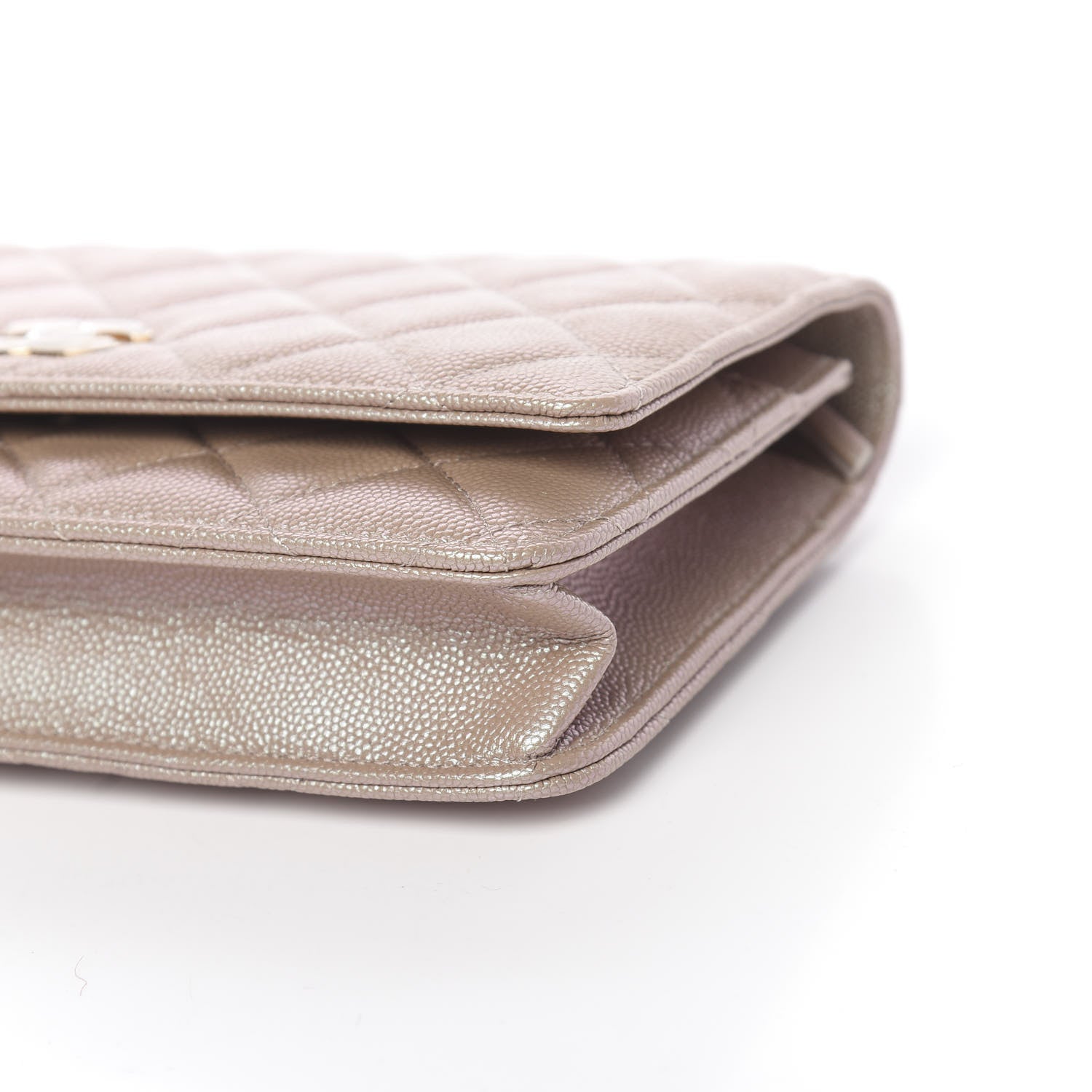 Chanel Iridescent Caviar Quilted Wallet On Chain WOC Beige 10 of 13