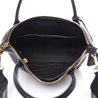 Prada Vitello Daino Tote Black 4 of 10