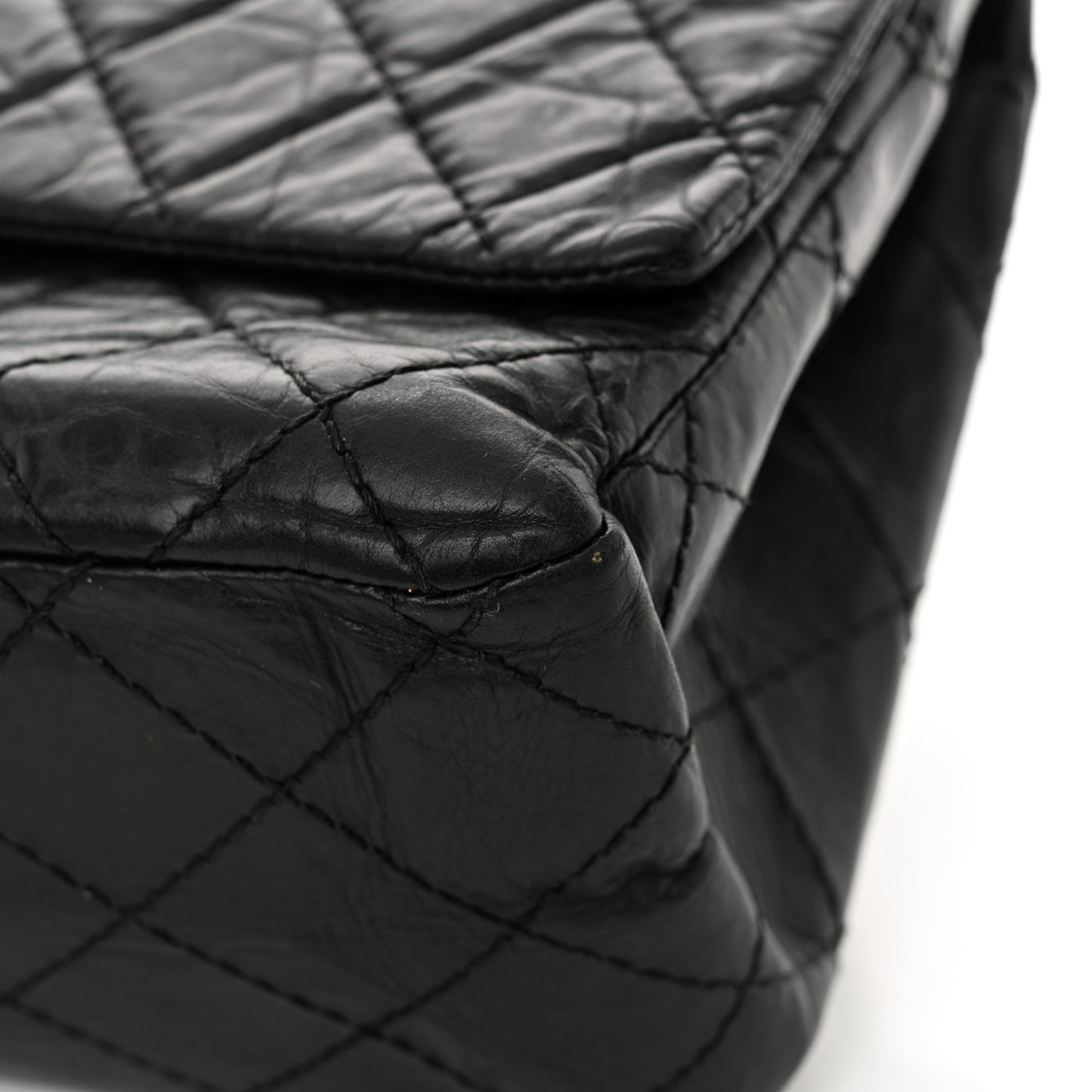 Aged Calfskin Quilted 2.55 Reissue 226 Flap Black