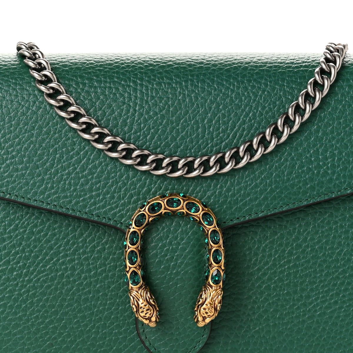 Gucci Calfskin Mini Dionysus Chain Wallet Emerald 8 of 11