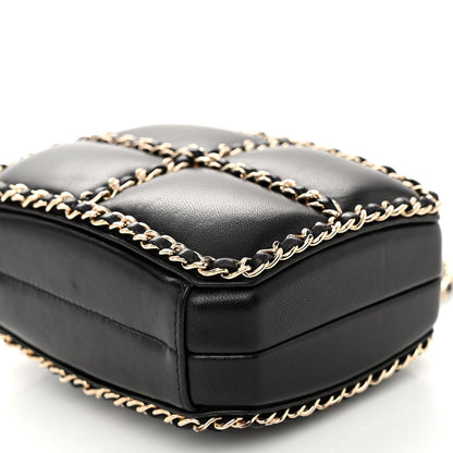 Chanel Lambskin Minaudiere Chain Clutch Black 10 of 10