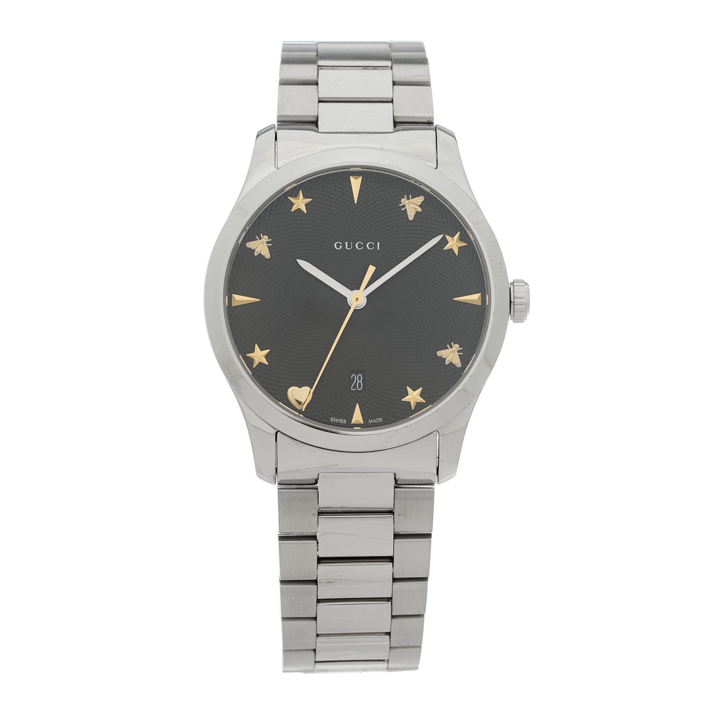 Stainless Steel 38mm G-Timeless Charm Quartz Watch Black