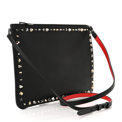 Christian Louboutin Calfskin Empire Trashmix Spike Loubiclutch Clutch Black 3 of 10