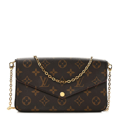 Louis Vuitton Monogram Pochette Felicie Chain Wallet Fuchsia 1 of 9