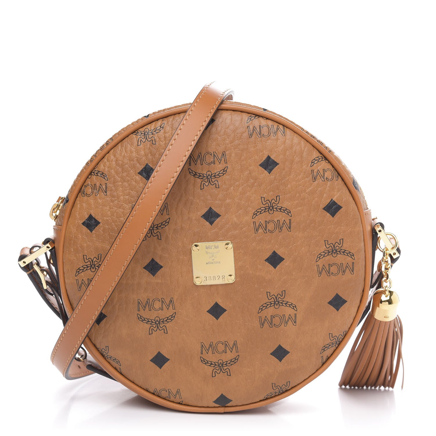 MCM Visetos Medium Heritage Tambourine Cognac 1 of 9