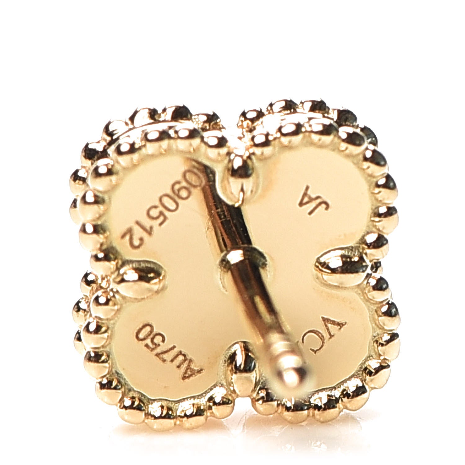 Van Cleef & Arpels 18K Yellow Gold Mother of Pearl Sweet Alhambra Earrings 4 of 6