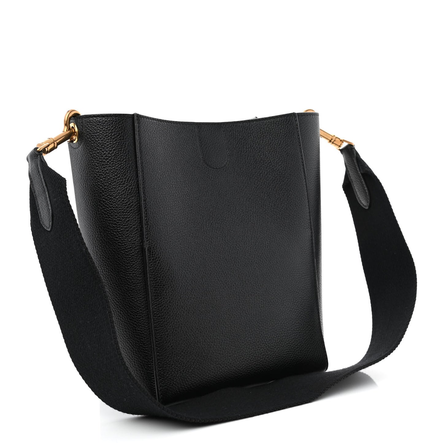 Soft Grained Calfskin Small Sangle Bucket Bag Black