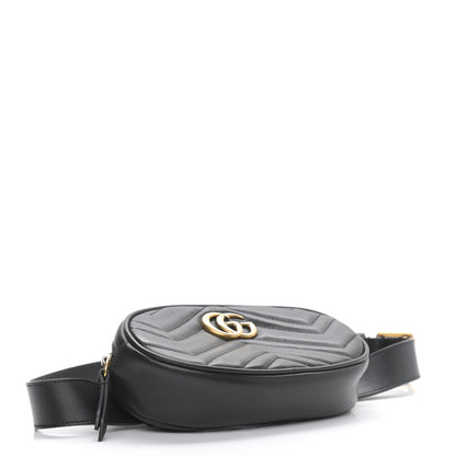 Gucci Calfskin Matelasse GG Marmont Belt Bag 85 34 Black 4 of 10