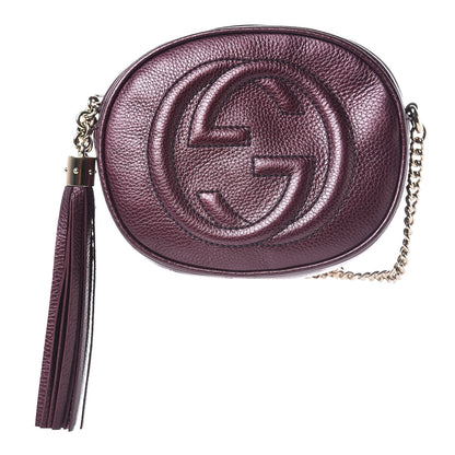 Gucci Metallic Cellarius Calfskin Mini Soho Chain Bag Classic Burgundy 1 of 11