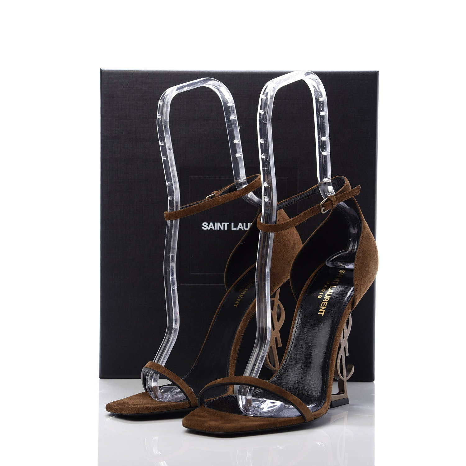 Saint Laurent Suede Calfskin Opyum 110 Sandals 40 Cachemere Gold 9 of 9