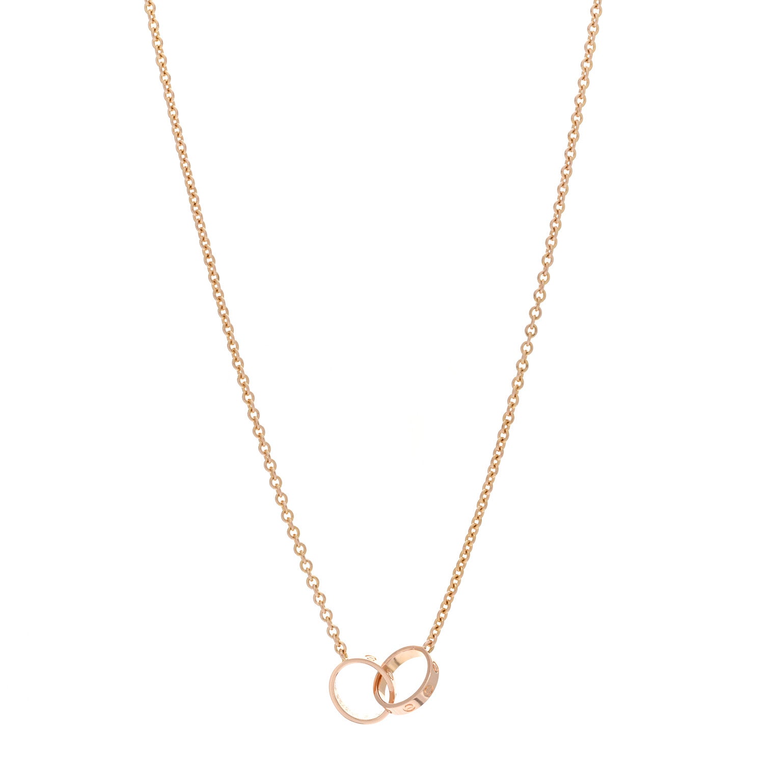 Cartier 18K Pink Gold Interlocking LOVE Necklace 1 of 4