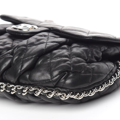 Chanel Washed Lambskin Quilted Medium Chain Around Messenger Black 10 of 11