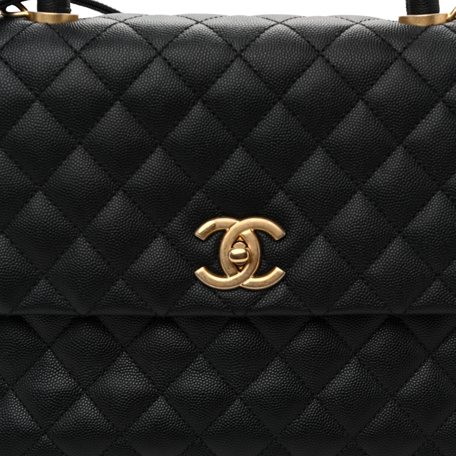 Chanel Caviar Quilted Medium Coco Handle Flap Black 8 of 10