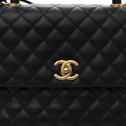 Chanel Caviar Quilted Medium Coco Handle Flap Black 8 of 10