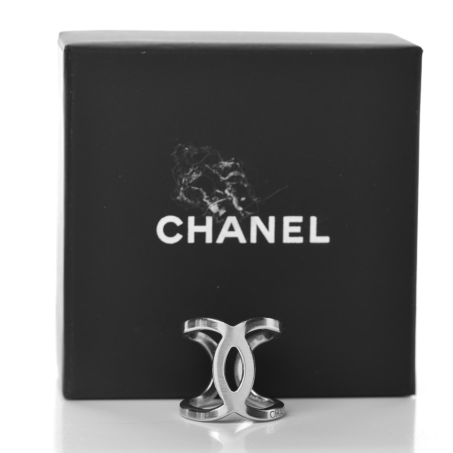 Chanel Metal CC Ring 6.75 Silver 6 of 6